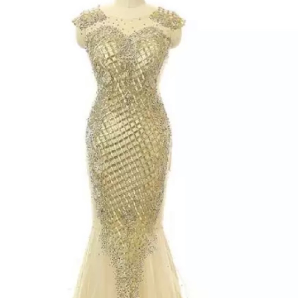 Formal Champagne/Gold Mermaid Style Dress